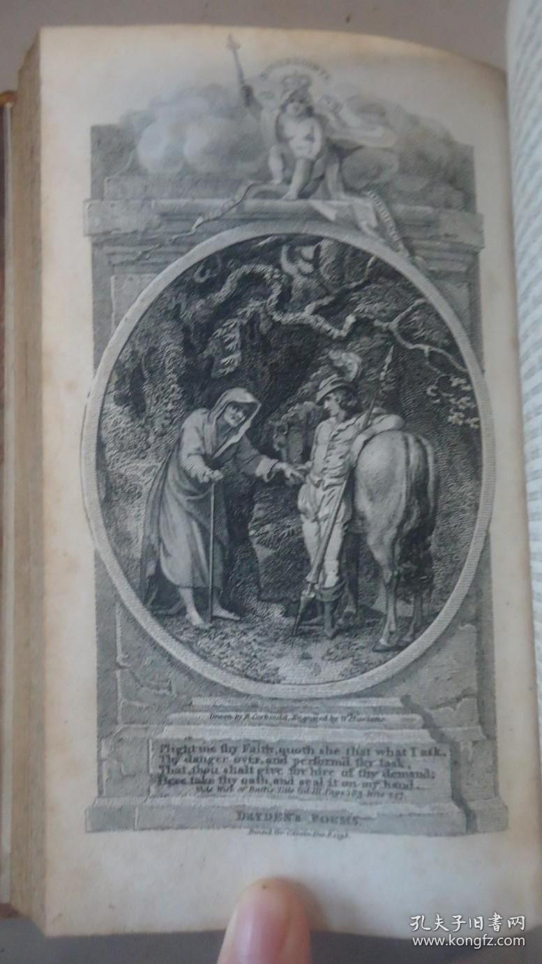 1798年poeticalworksofjohndryden大诗人德莱顿德莱顿诗全集34小牛皮
