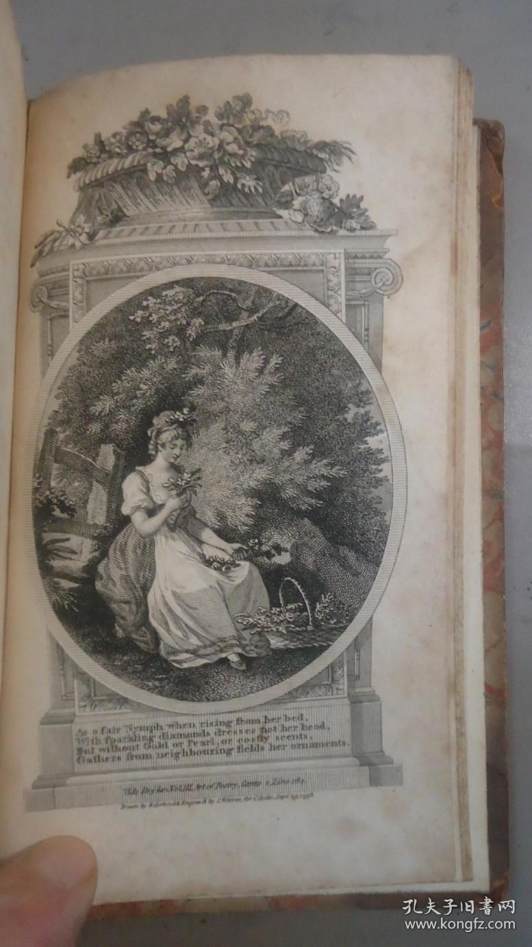 1798年poeticalworksofjohndryden大诗人德莱顿德莱顿诗全集34小牛皮