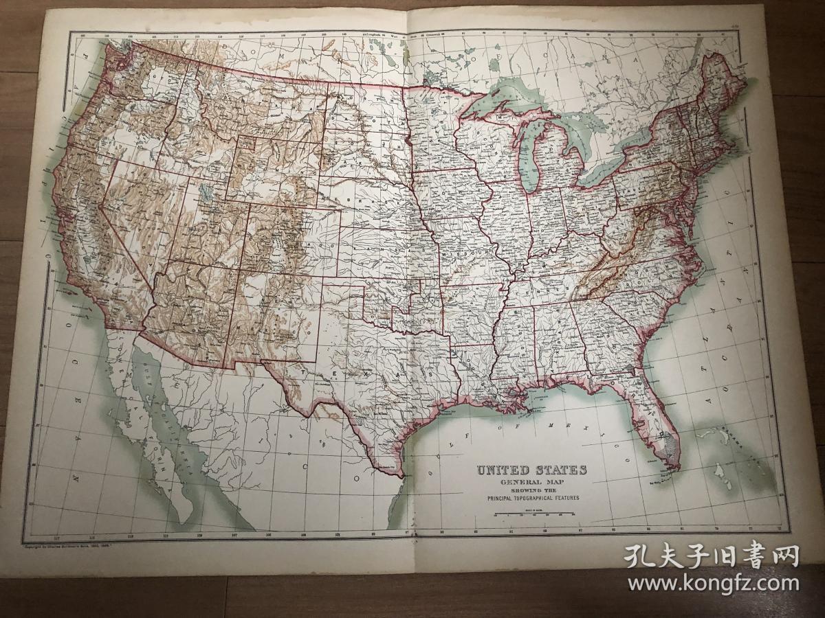 1895年 美国地图 61*45