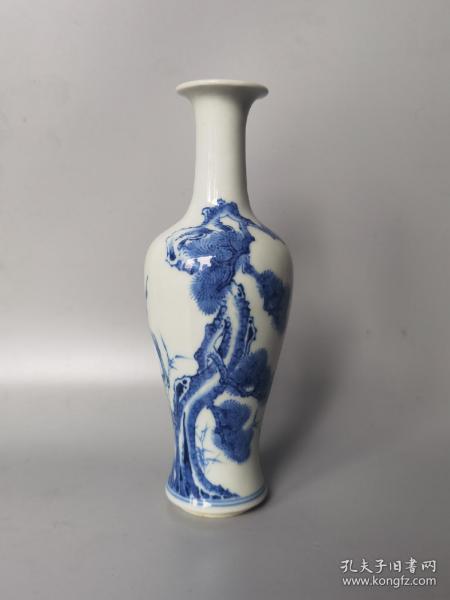 清代康熙青花岁寒三友纹观音瓶