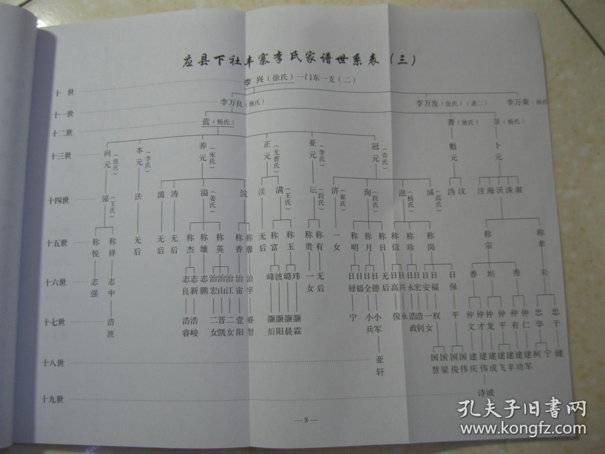 李氏家谱(山西应县下社丰寨.先祖原为党项羌族.