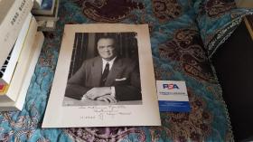 【签名题词照】FBI传奇局长 埃德加·胡佛 1963年亲笔签名题词照 PSA鉴定