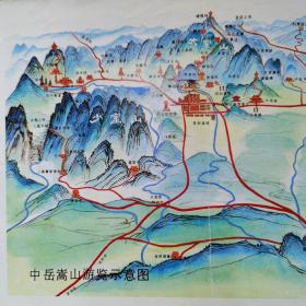 中岳嵩山游覽示意圖