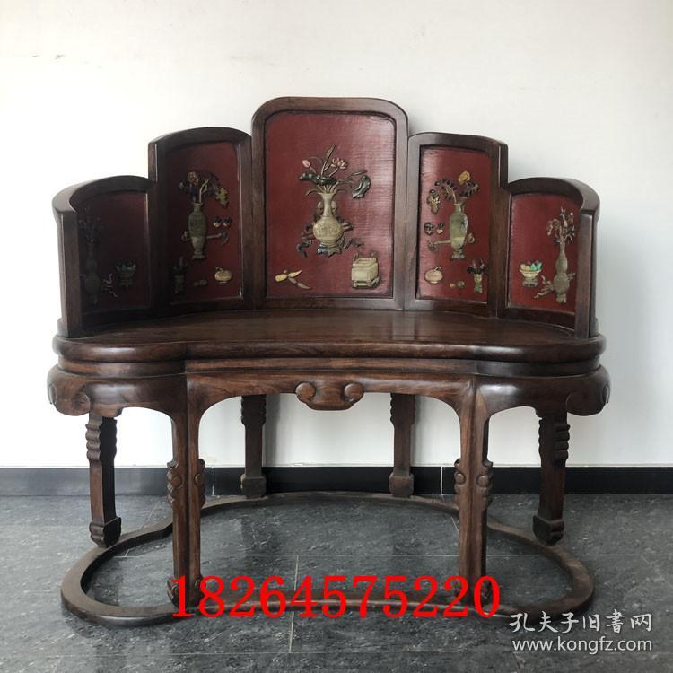 古董老家具传世老黄花梨家具清代海黄百宝嵌宝座圈椅老宫廷家具 孔夫子旧书网