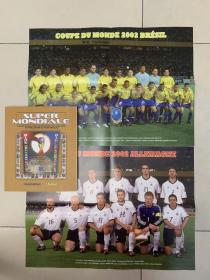 米兰体育报联合panini联合出版，2002世界杯足球画册，内含所有参赛队标
准照和大名单，世界杯总结，送两张世界杯决赛巴西/德国全家福