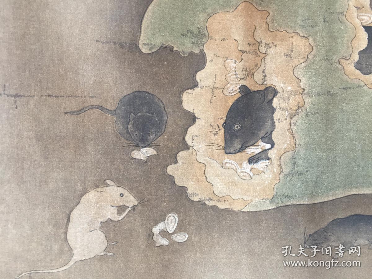 元代钱选鼠瓜图稀少近百年高级套色木刻版画3