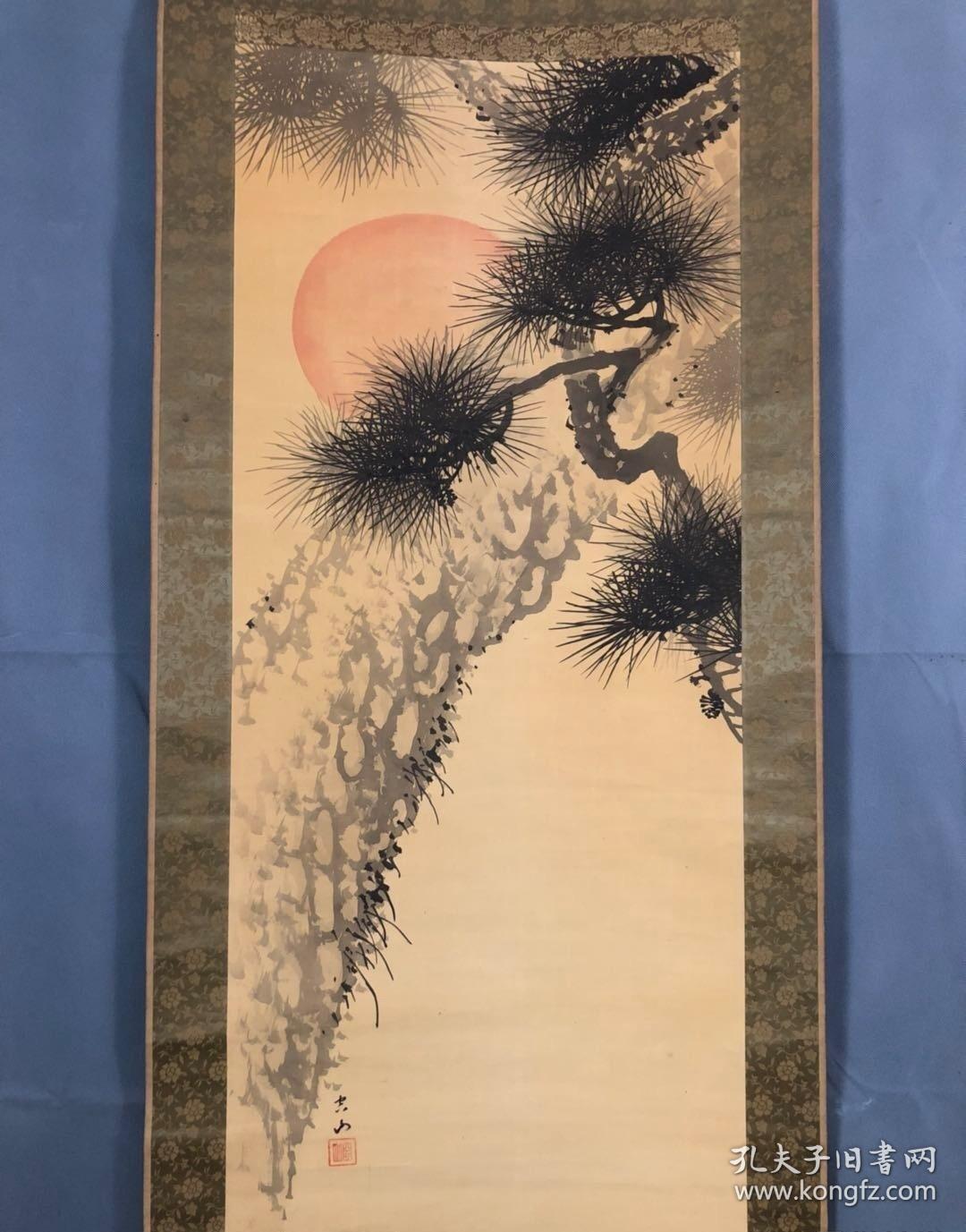 日本挂轴老画装裱尺寸182/66画面尺寸119/50.