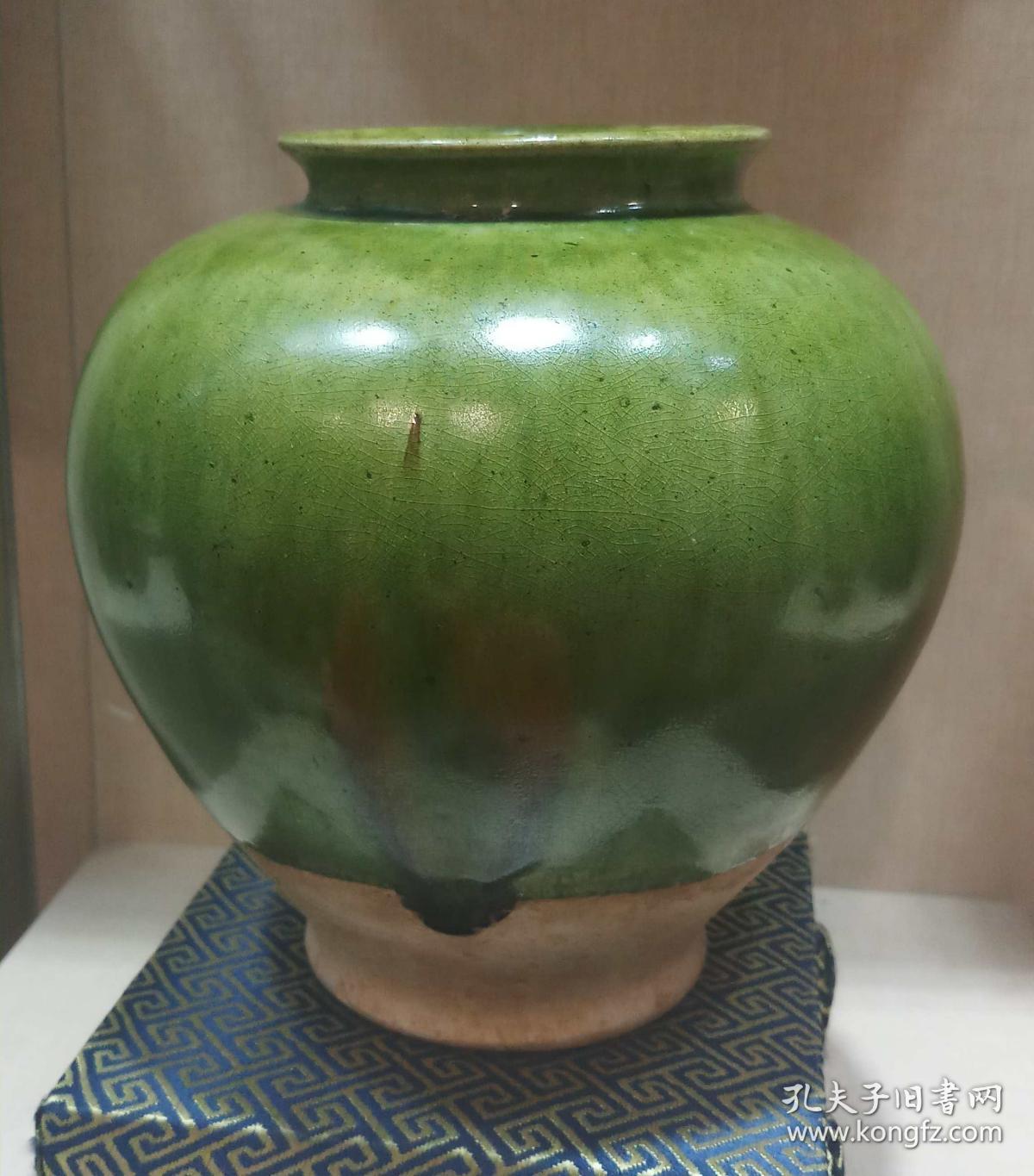唐代高古绿釉陶罐全品精美个大器好艺术性美感都强烈唐三彩时代难得一