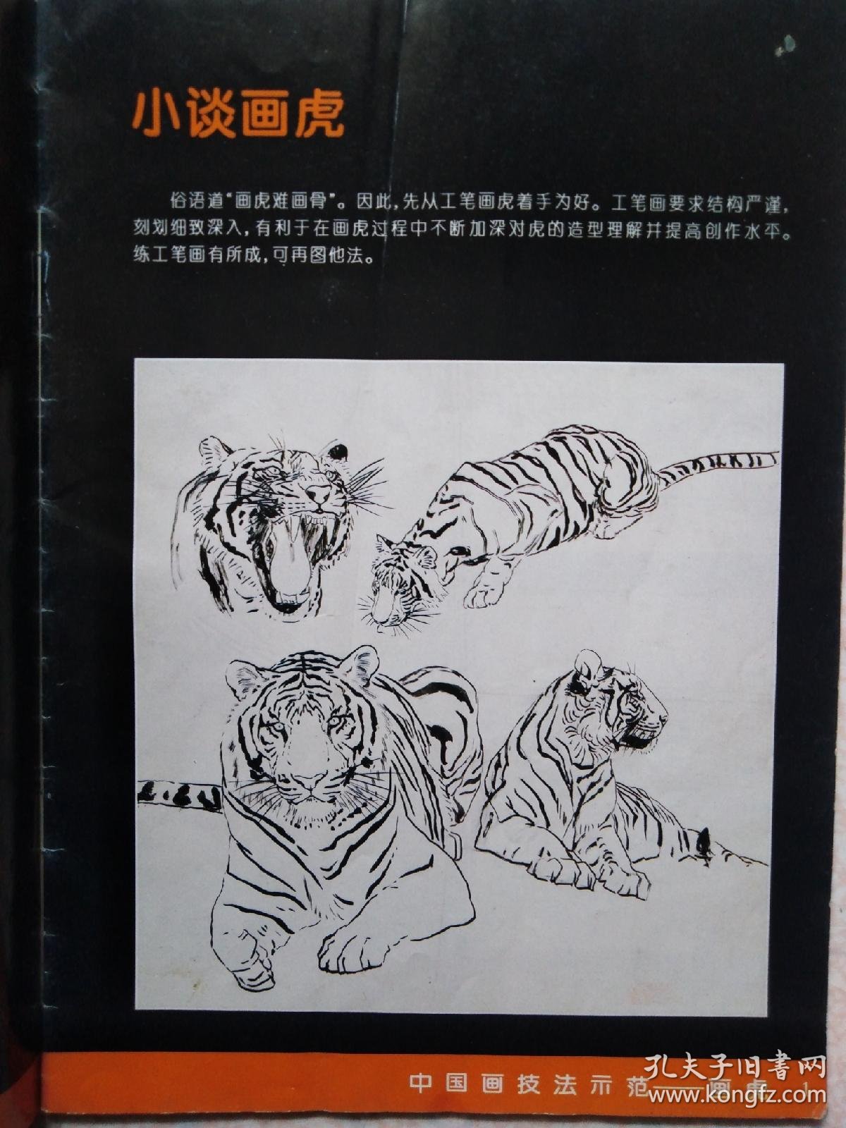 中国画技法示范一画虎顾青蛟著16开30页