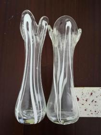 絞胎玻璃花瓶（一對）