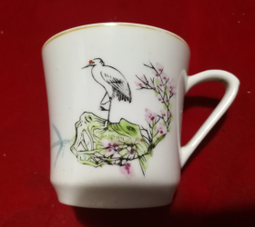 特价处理五六十年代手绘五彩花鸟图茶壶水杯包老全品精美漂亮