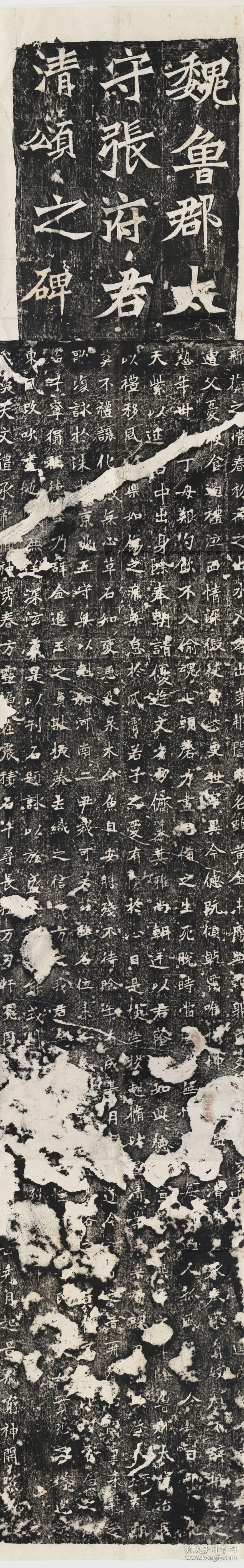 北魏张猛龙碑魏鲁郡太守张府君淸颂之碑北魏正光3年原刻民国拓本拓片