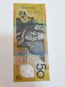 澳大利亚50元塑料纸币。