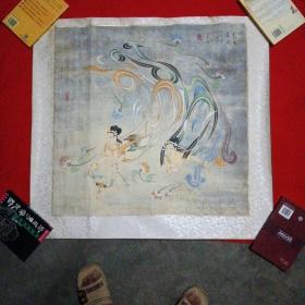 敦煌市美术家协会副主席--王启江--【工笔画】敦煌飞天【保真手绘】