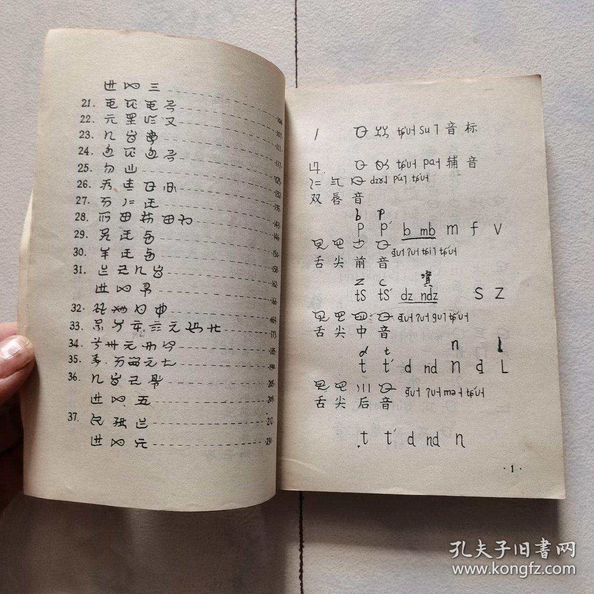 彝文识字课本:(普及本)(书背背脊有破损,内页全新,请看拍实图,谢谢.