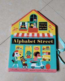 英文原版字母街Alphabet Street纸板书长折页书翻翻书