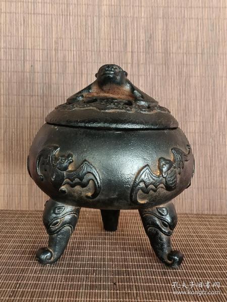 古董 古玩收藏 铁器 铁熏炉 尺寸长宽高:14/14/16厘米,重量:2.68斤