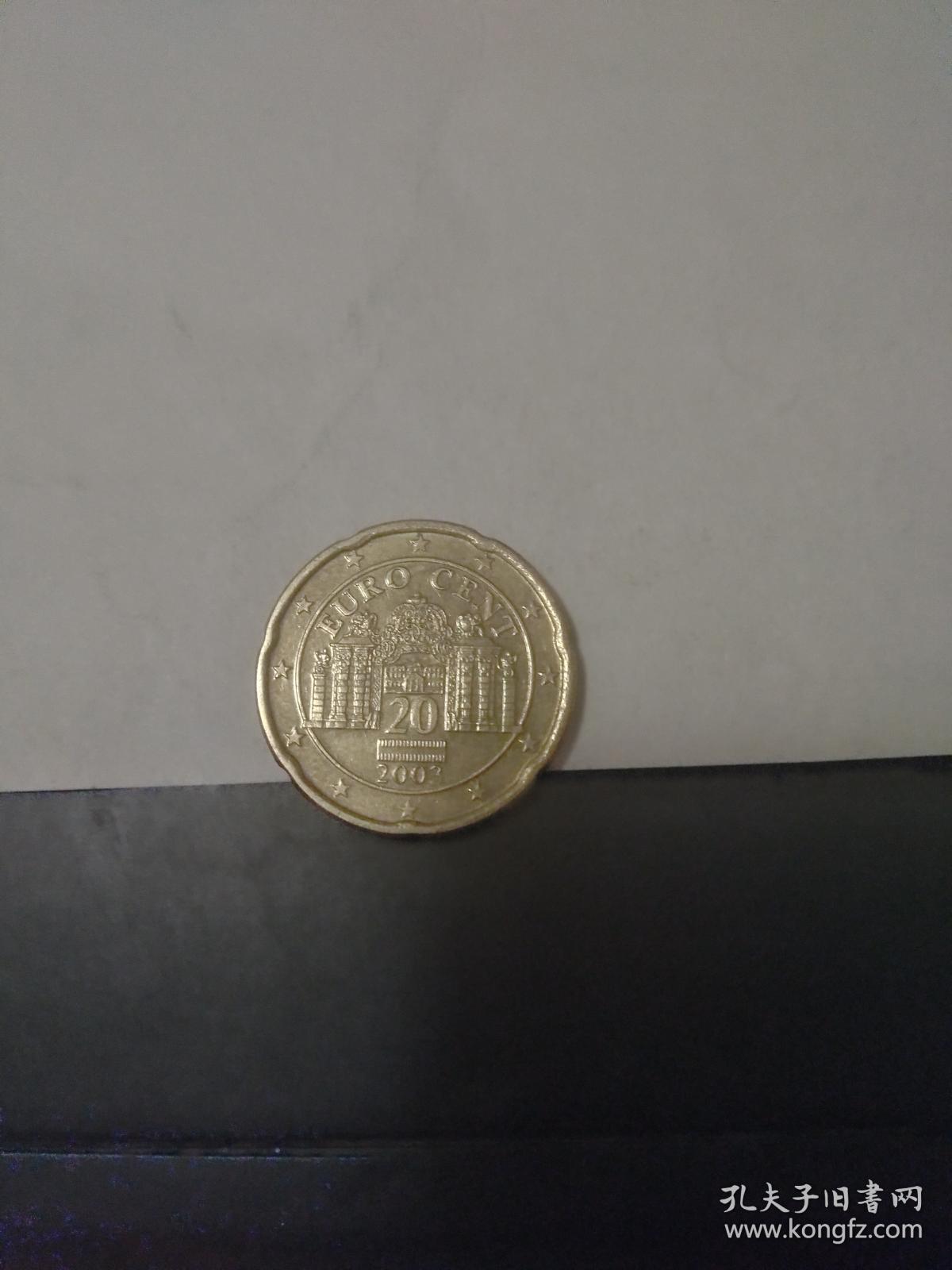 奥地利欧元硬币10欧分10cent2002流通真品
