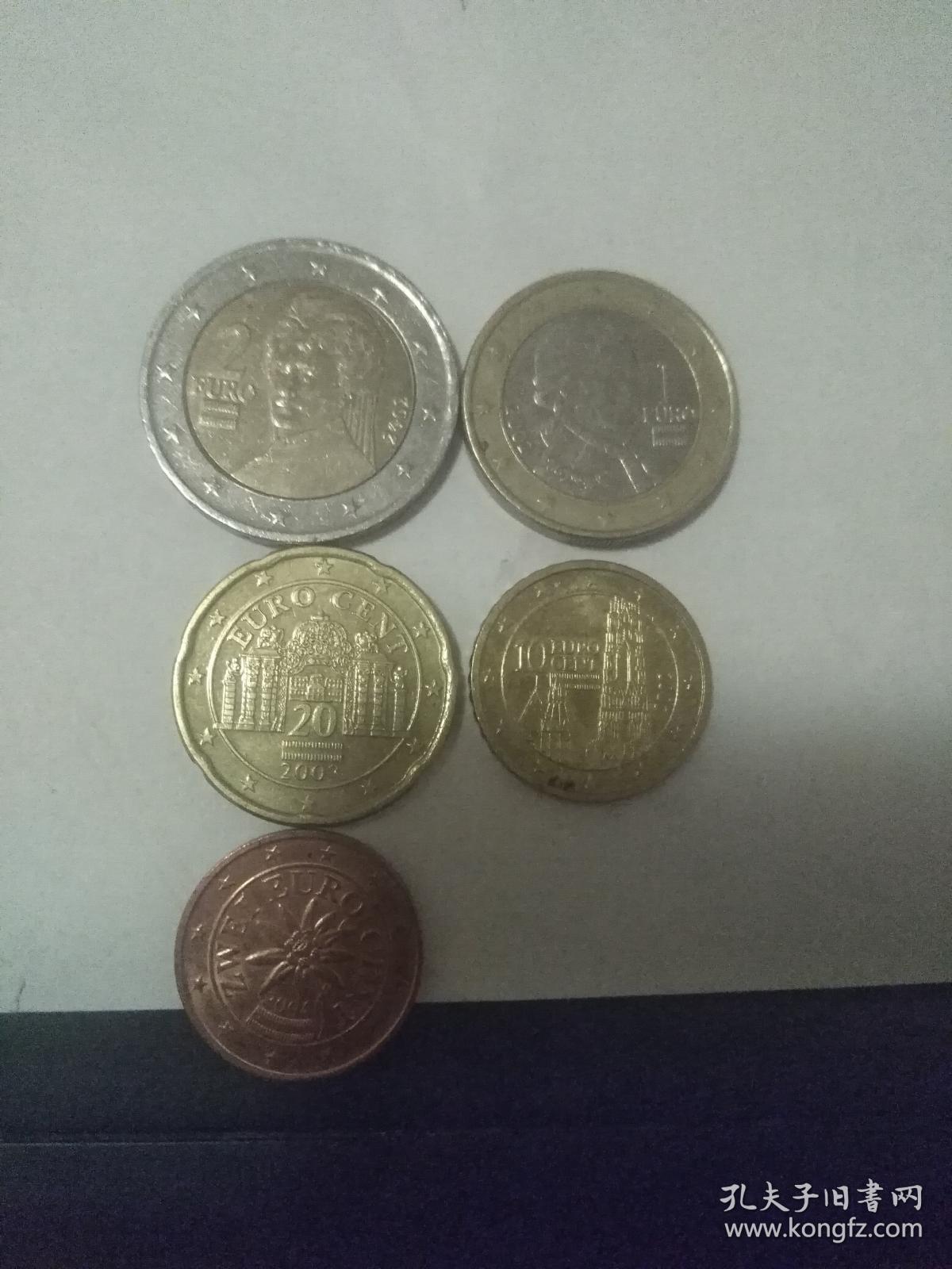 奥地利欧元硬币10欧分10cent2002流通真品