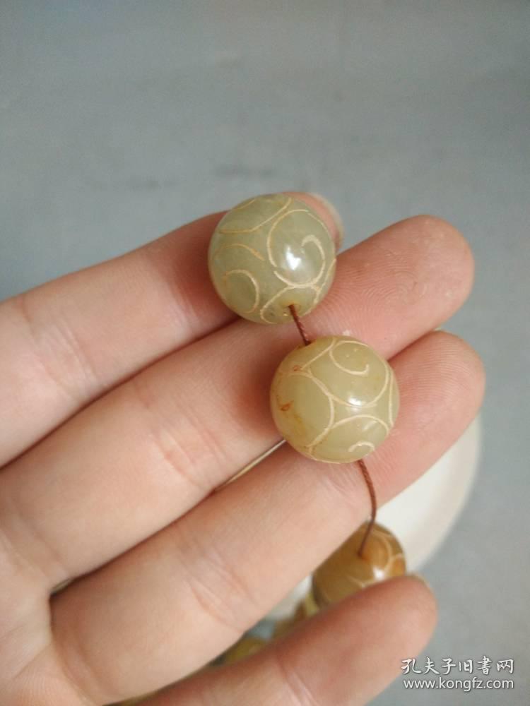 战汉时期老和田玉珠子链