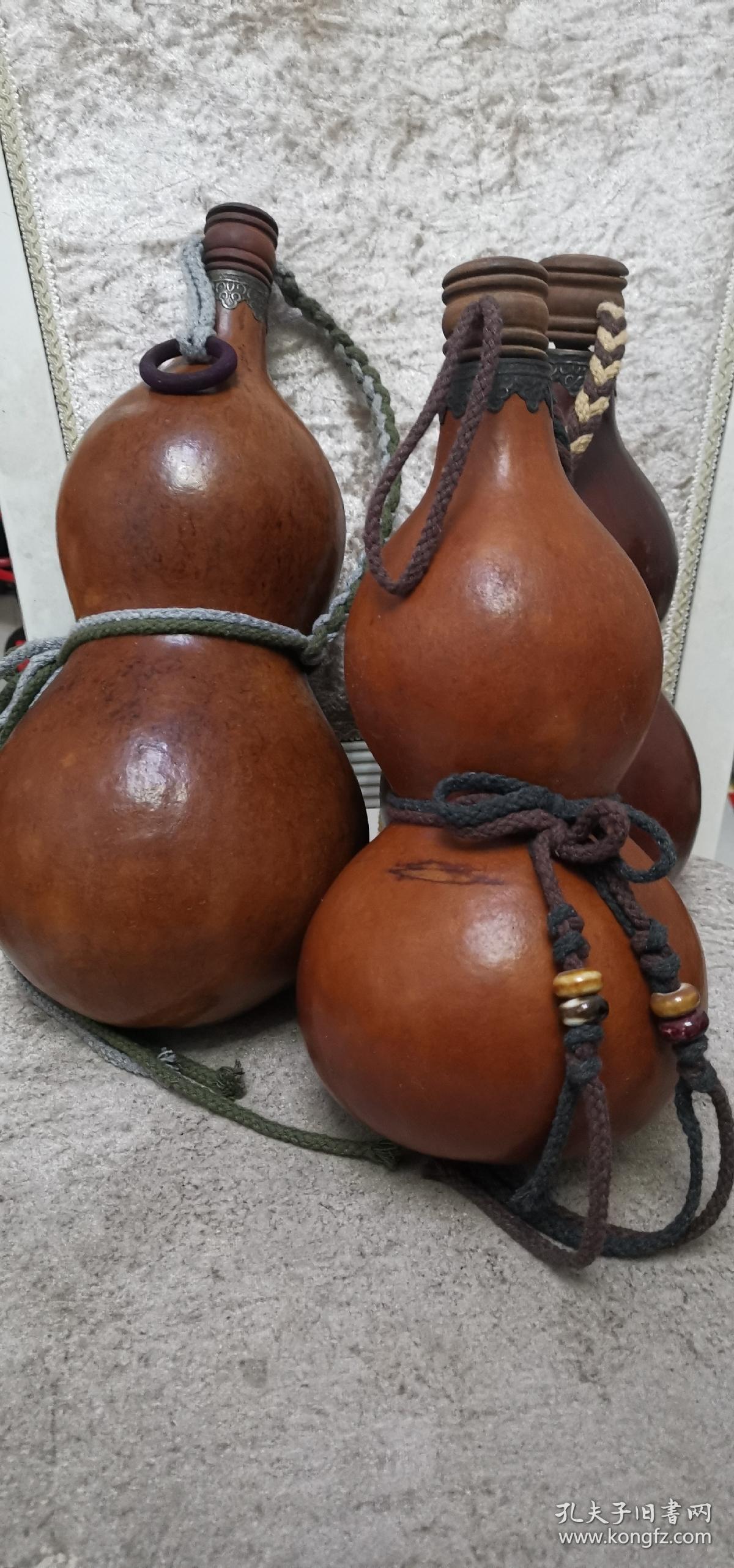 老酒葫芦铜包口大号葫芦制酒葫芦四个单个售价390元可用来装酒或装水