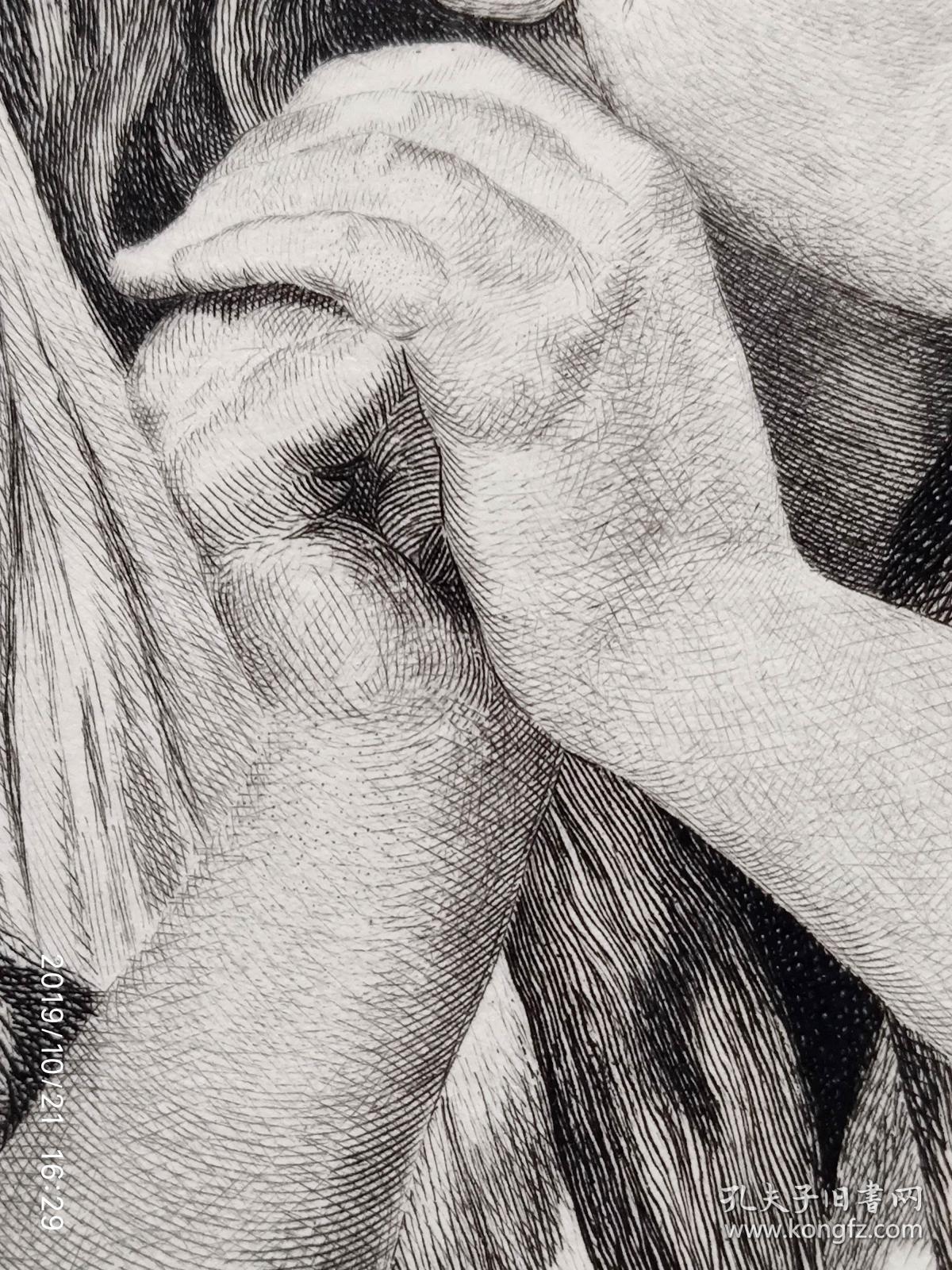 1881年法国艺术蚀刻铜版画惊骇法国画家让巴蒂斯特格勒兹jeanbaptiste