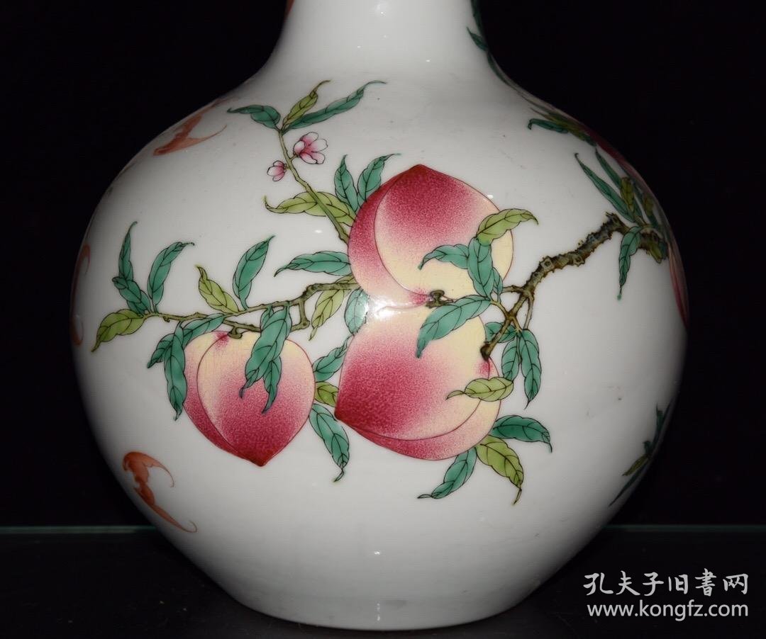 清乾隆年制珐琅彩长寿富贵纹天球瓶古玩古董古瓷器