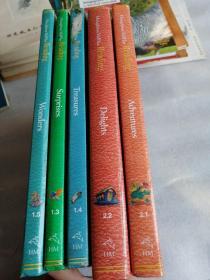 Houghton Mifflin Reading 《Wonders》《Surprises》《Treasures》《Delights》《Adventures》5本合售