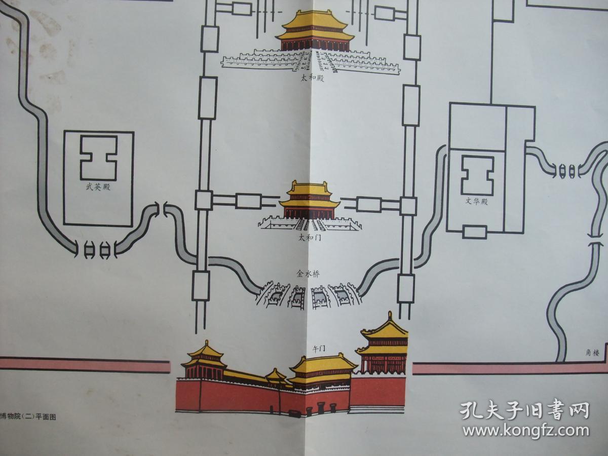 保真保老2开老挂图:故宫博物院二平面图(品佳)