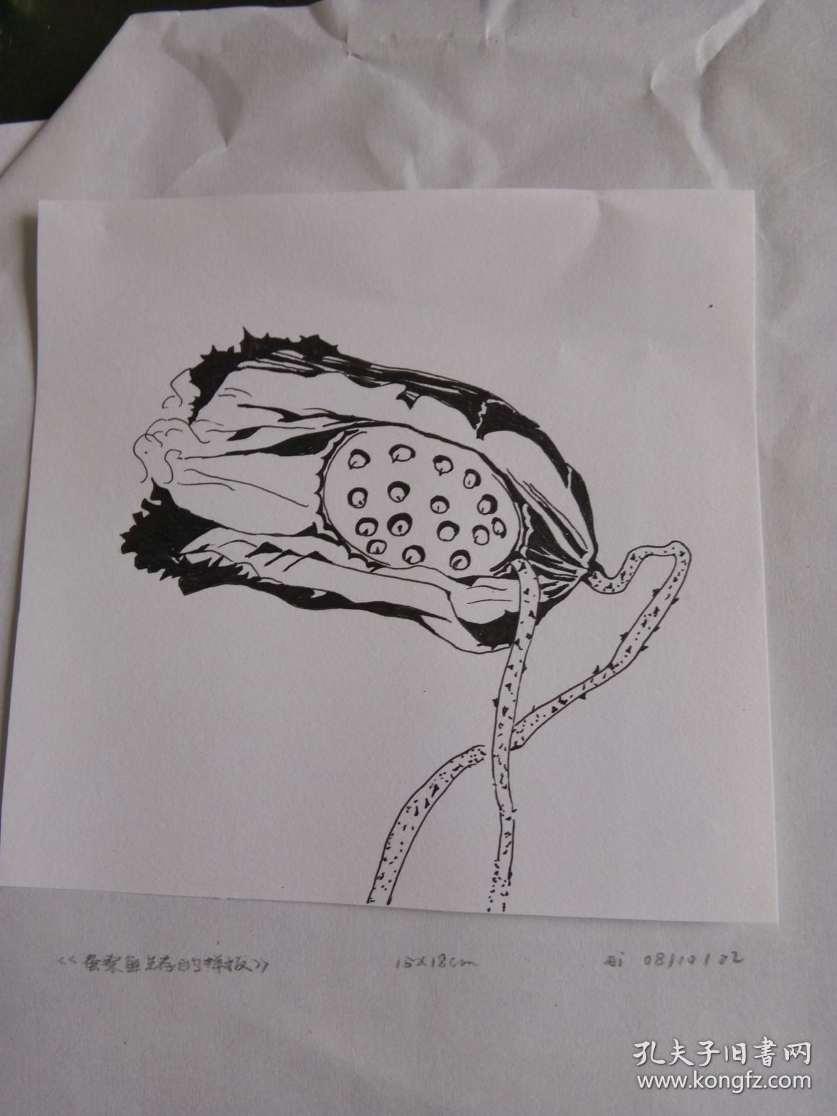 粘在16开纸上素描单页:【黑风暴的教训 等内容12页,底稿】