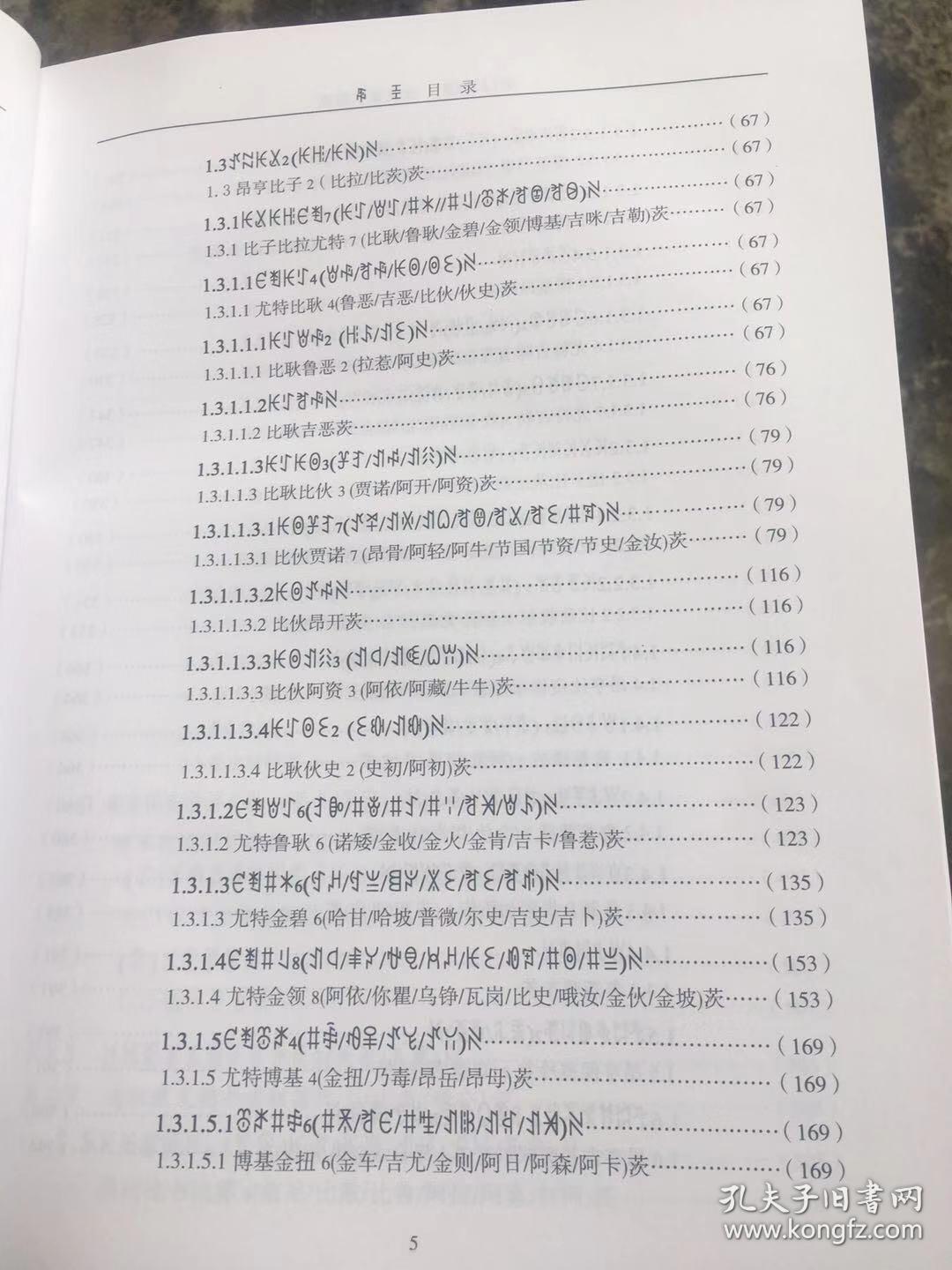 彝族书籍演庚惹尔源流央古书补沙马曲比家谱彝文书