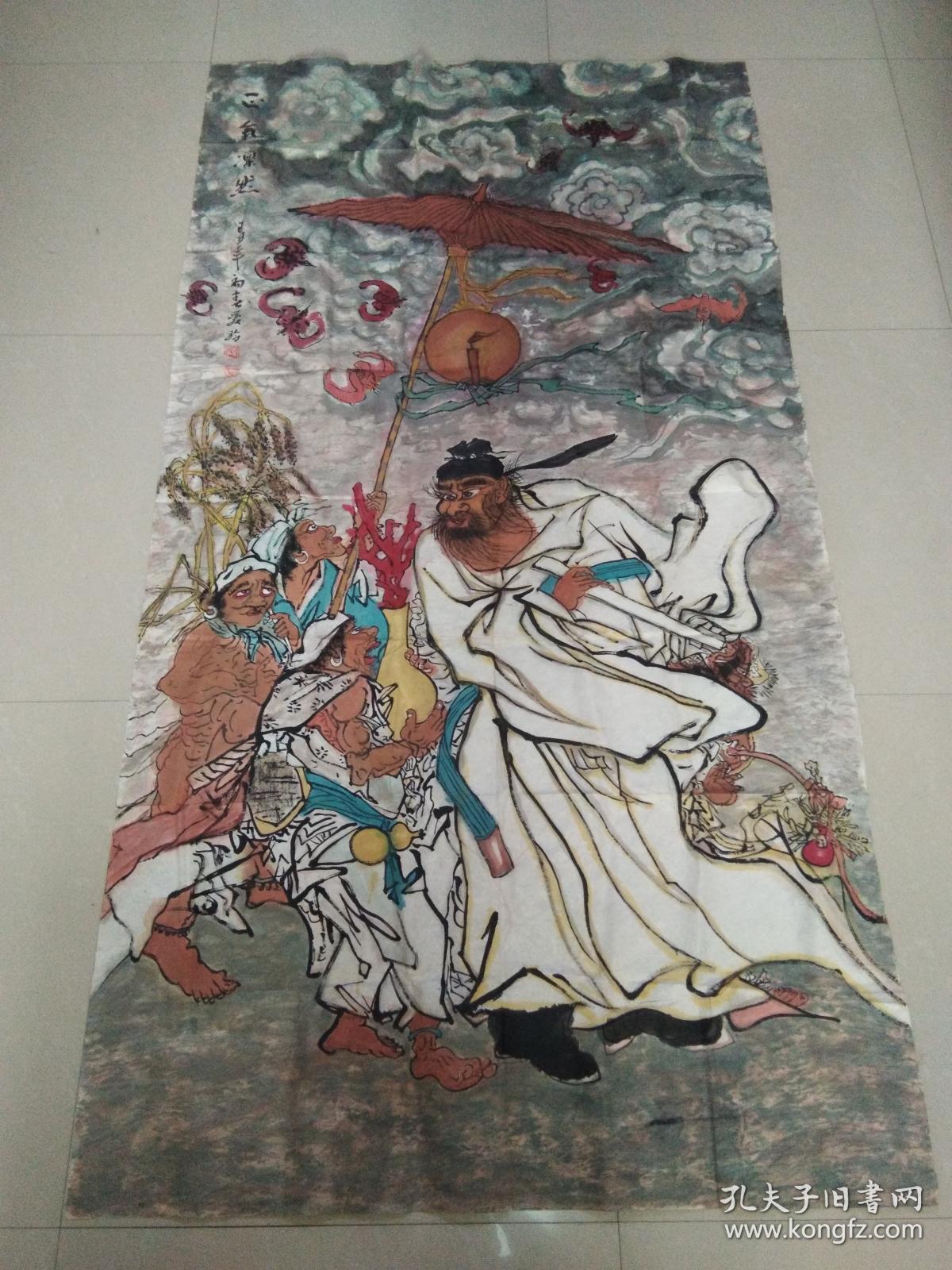 正气凛然 巨幅人物国画作品真迹