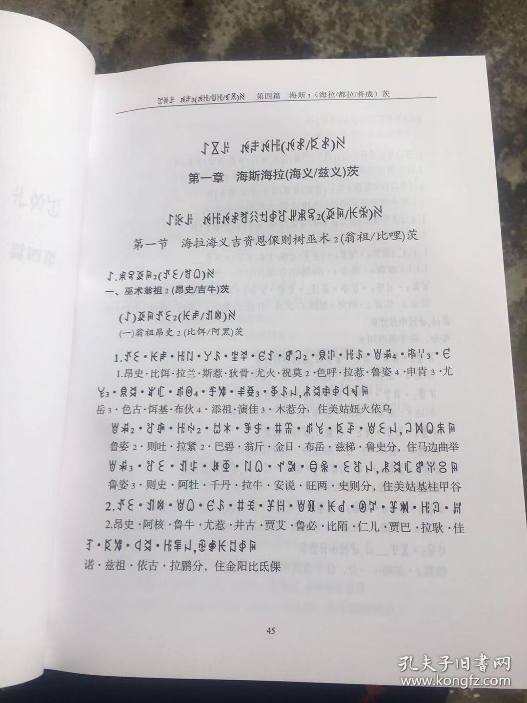 彝族书籍演庚惹尔源流央古书补沙马曲比家谱彝文书
