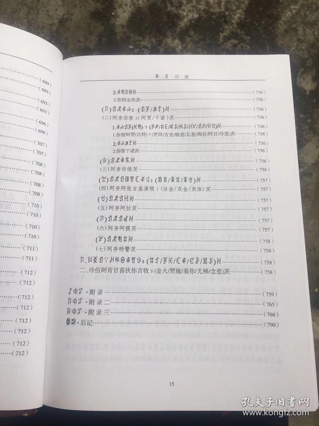 彝族书籍演庚惹尔源流央古书补沙马曲比家谱彝文书