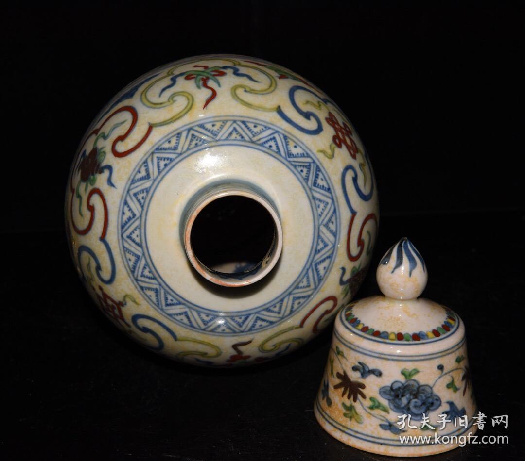 明成化年制斗彩龙纹梅瓶古玩古董古瓷器