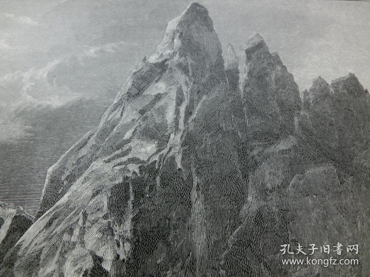 【现货 包邮】1886年木刻版画《山川景观》 (aus dem gebiete) 尺寸约