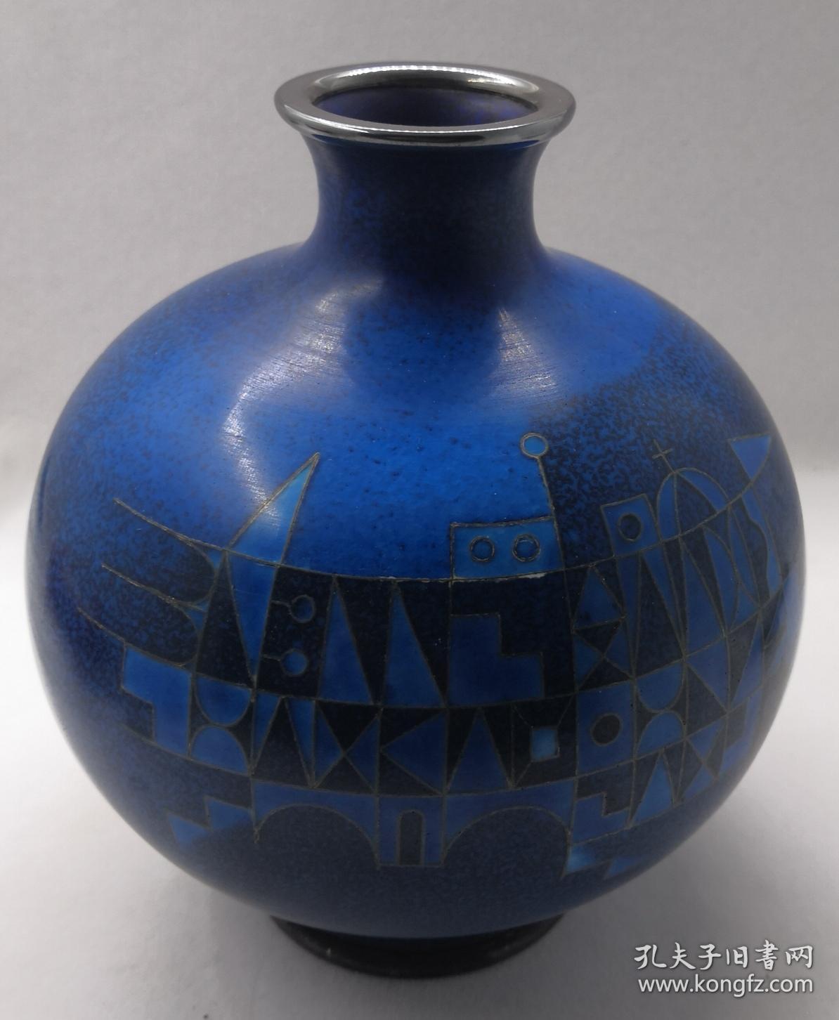 日本七宝烧花瓶纯银覆口 孔夫子旧书网