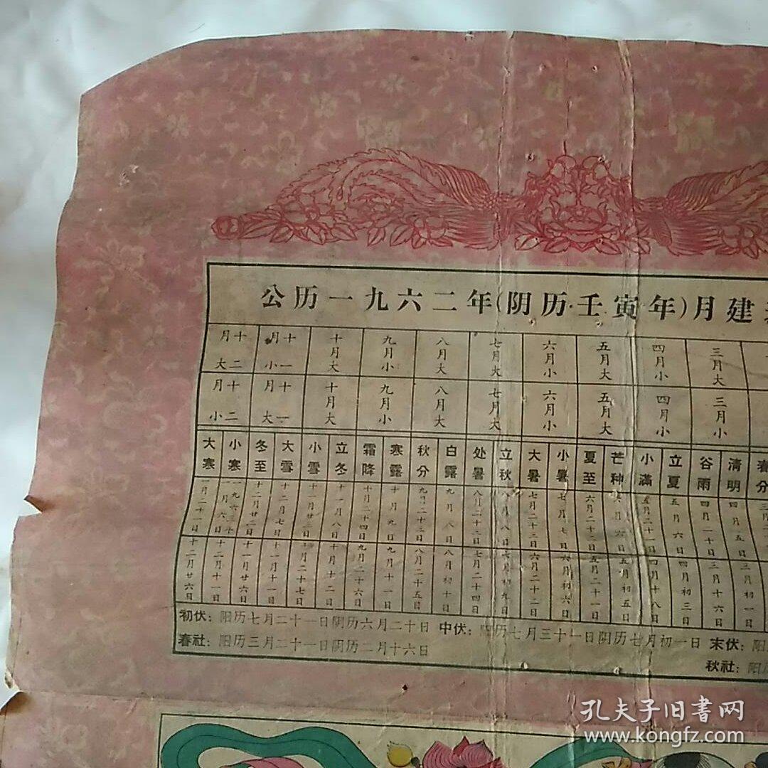 公历一九六二年(1962年(阴历壬寅年)月建表节气表