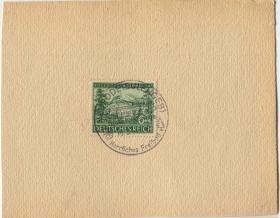 德FDC-F32国邮票 第三帝国 1944年纪念戳 贴1943年 奥地利作家罗塞格尔诞生100周年1枚