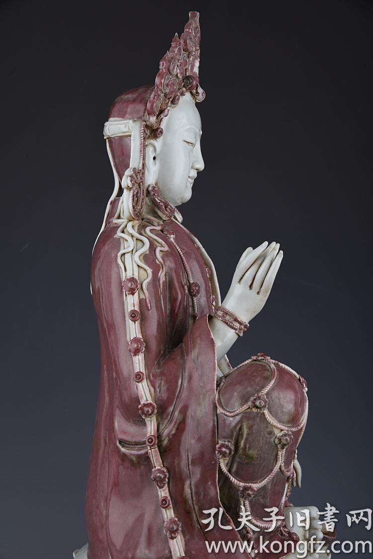 元釉里红莲花座观音3