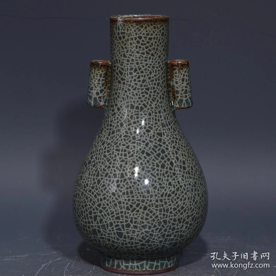 宋龙泉溪口官窑双耳瓶