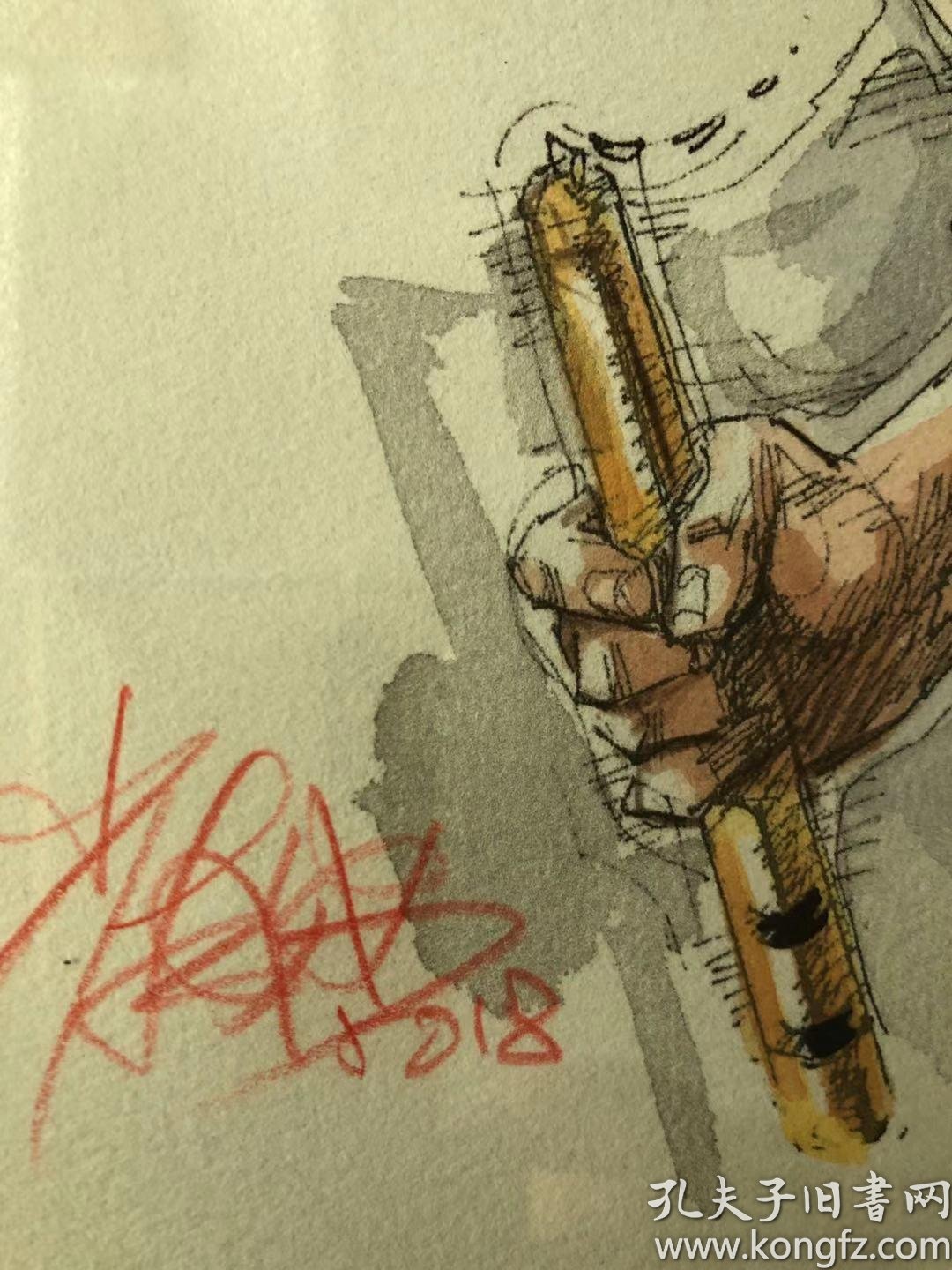 漫画家崔成安亲笔画 李小龙(亲笔签名)bruce lee