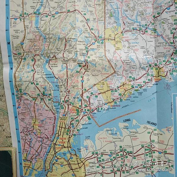 麻省康涅狄格罗德岛州地图.