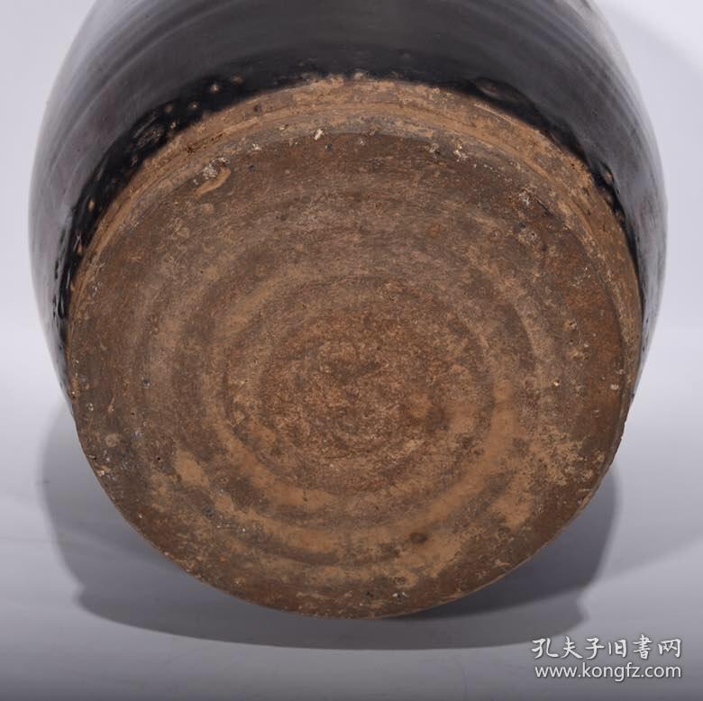 唐均瓷黑釉留白壶