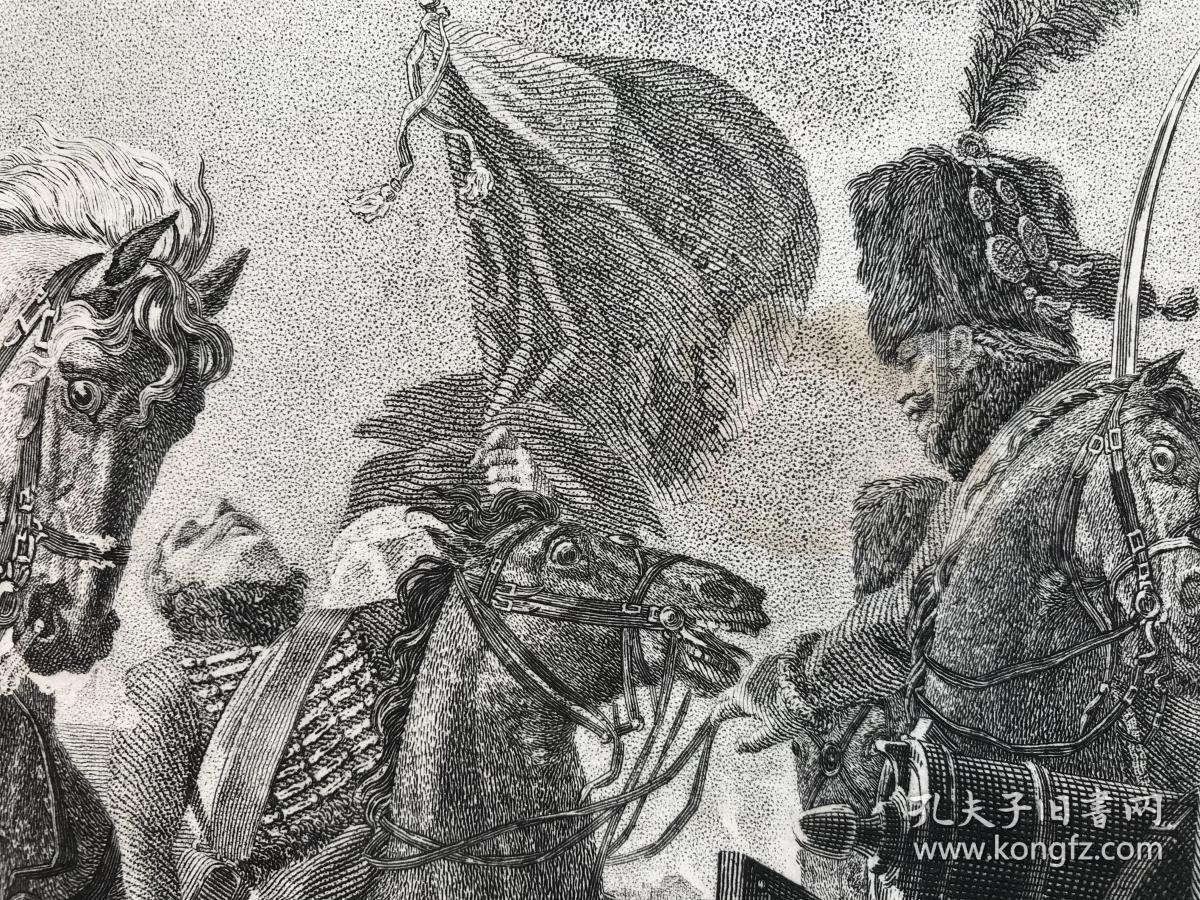 大英博物馆藏画1813年巨幅铜版画奥斯特里茨战役三皇之战法国新古典