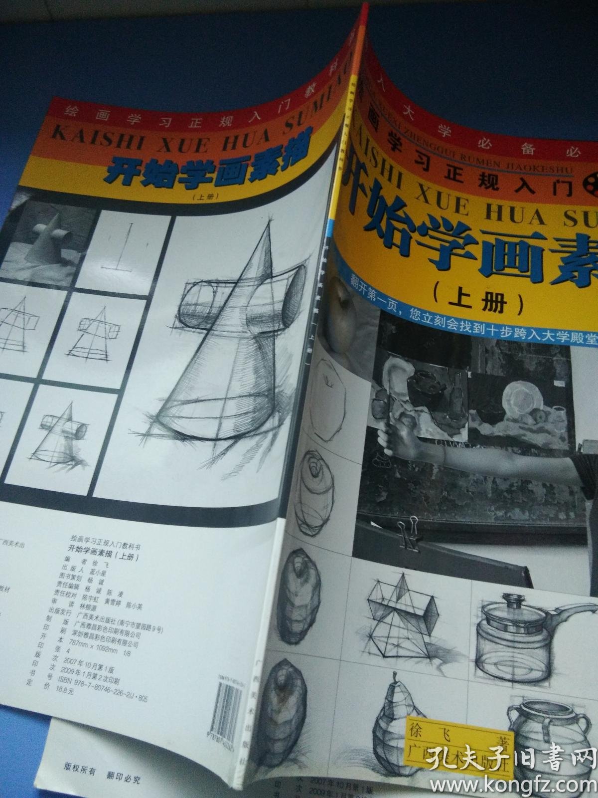 绘画学习正规入门教科书:开始学画素描(上下)