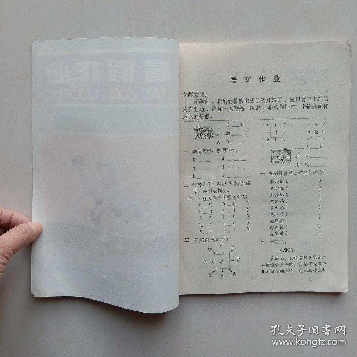 《暑假作业》小学三年级 1987年 —— 未使用,山东省教育厅编,净重70
