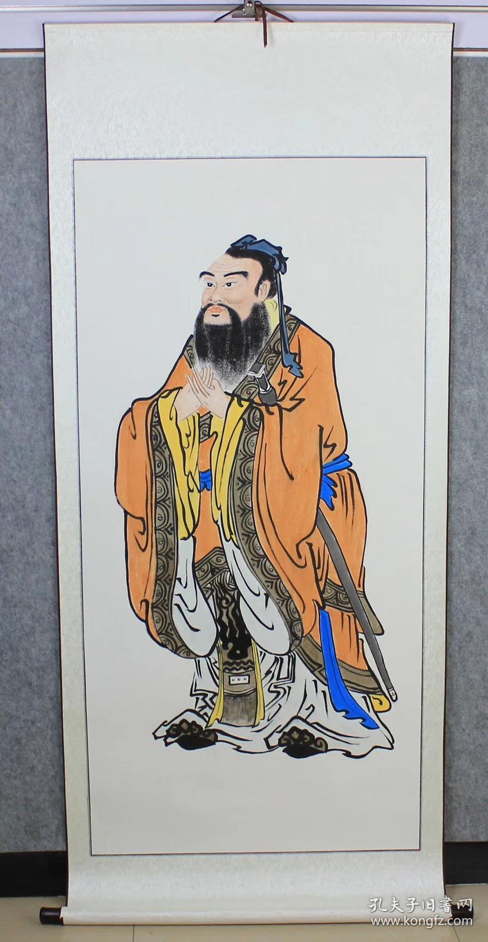 四尺,孔子先师,已裱卷轴