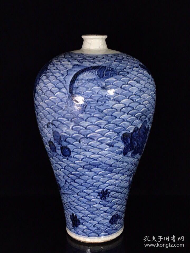 元青花鱼藻纹梅瓶