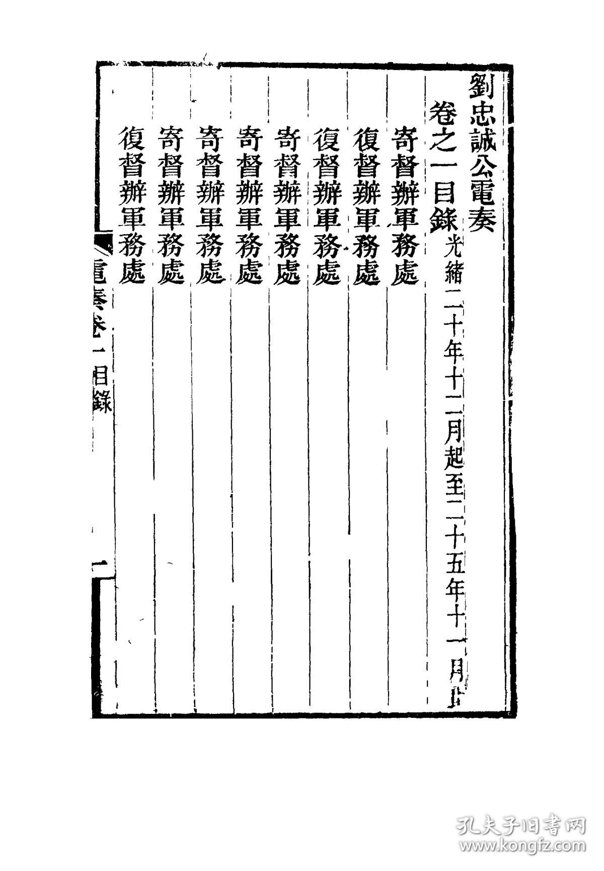 复印件刘忠诚公电奏刘忠诚公遗集